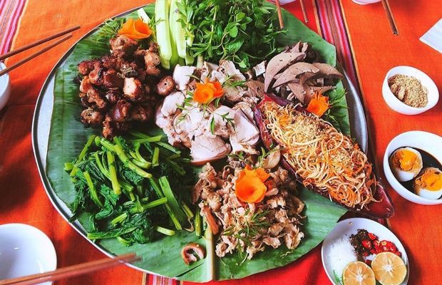 Local specialties served in Mai Chau Villas' restaurant